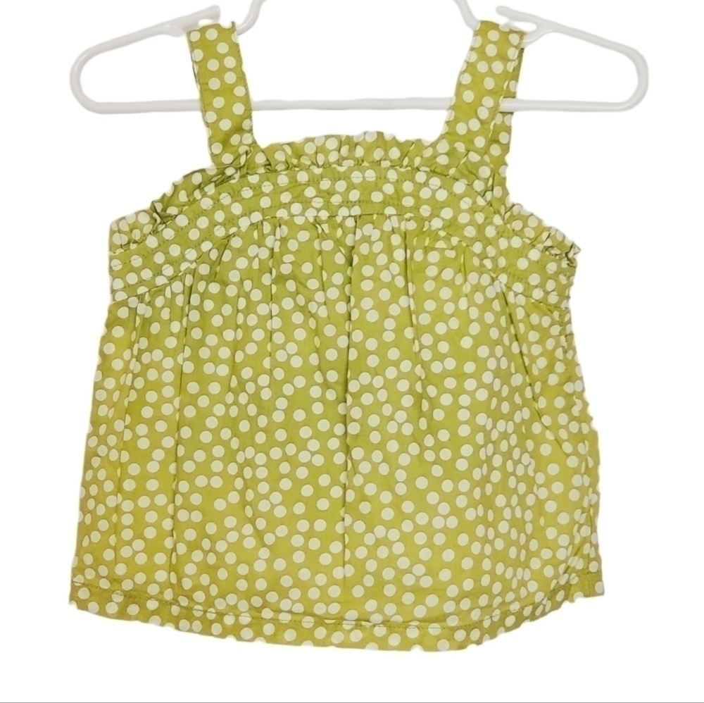 K1152 * Cherokee Polka Dot Girls Tank Green White Size 12M